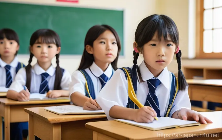 일본의 재난 대처 방법 - **Prompt:** A group of diverse Japanese elementary school children (ages 6-9), fully clothed in thei...