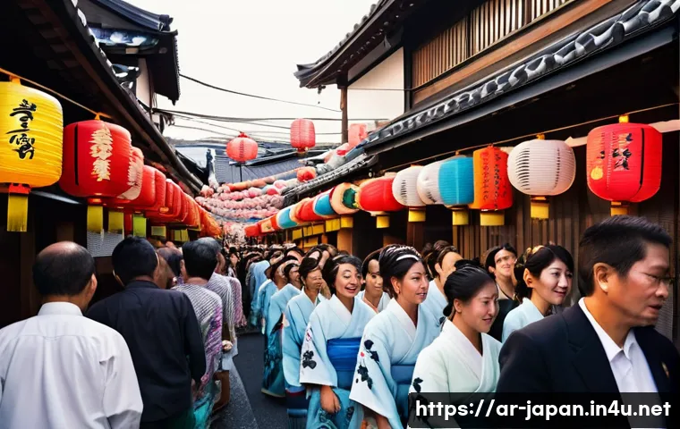 일본 전통 축제 마쓰리 일정 - **Prompt:** A bustling and vibrant summer Matsuri street scene in a traditional Japanese town. Peopl...