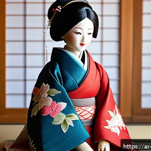 Home 31 일본 전통 인형 하코하나 - A traditional Japanese handcrafted doll made from solid wood, showcasing intricate hand-carved detai...