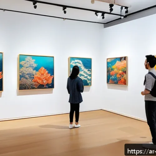 Home 17 일본과 서양 문화의 융합 사례 - A vibrant contemporary Japanese art gallery scene showcasing a fusion of traditional and modern styl...